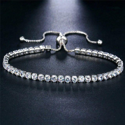 Rhinestone adjustable tennis bracelet